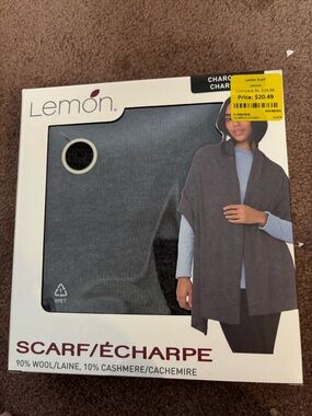 Lemon Charcoal Gray Wrap Scarf